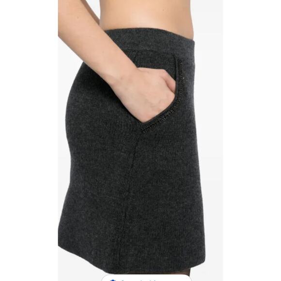 Self Portrait Grey Knit Embellished Mini Skirt in Grey M - Picture 3 of 5